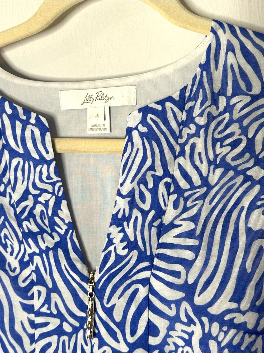 New! Lilly Pulitzer Women's Laurelie Top, Martinique Blue Zee Bebe 4 - Picture 7 of 8